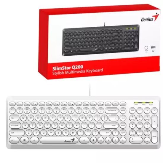 تصویر  کیبرد باسیم مدل GENIUS GN-Q200 رنگ سفید