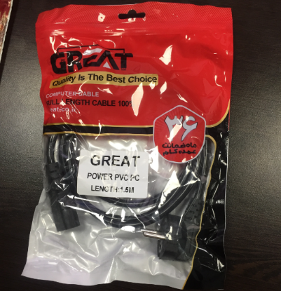 تصویر  کابل برق 1.5 متری کامپیوتر با گارانتی 36ماهه