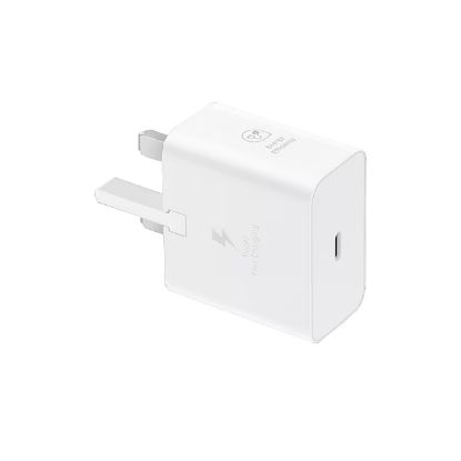 تصویر  شارژر سه پین SAMSUNG 25W اصلی T2510 ( فست و PD) سفید (گارانتی 18 ماهه شرکتی) - bew