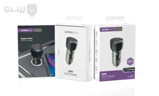 تصویر  شارژر فندکی PD و فست دو پورت UltraSUR مدل U-B3 - مشکی