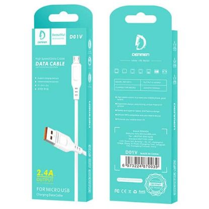تصویر  کابل تبدیل USB به microUSB دن‌من مدل D01V طول 1 متر