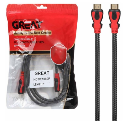 تصویر  کابل HDMI دی ام کنفی ۳ متری great